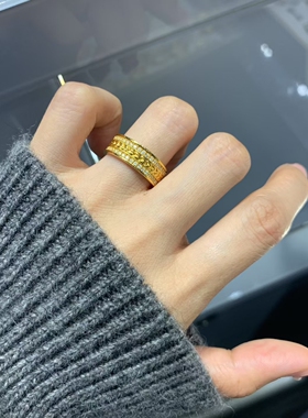 足金999麦穗戒指5D工艺水贝黄金送礼物送朋友2026新款