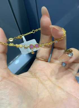 足金999黄金手链蝴蝶结手链水贝爆款手链2026新款送礼物