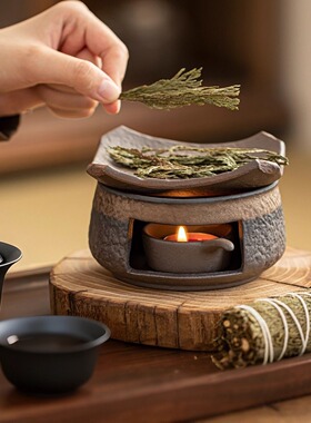 日式雪松隔火蜡烛香薰炉