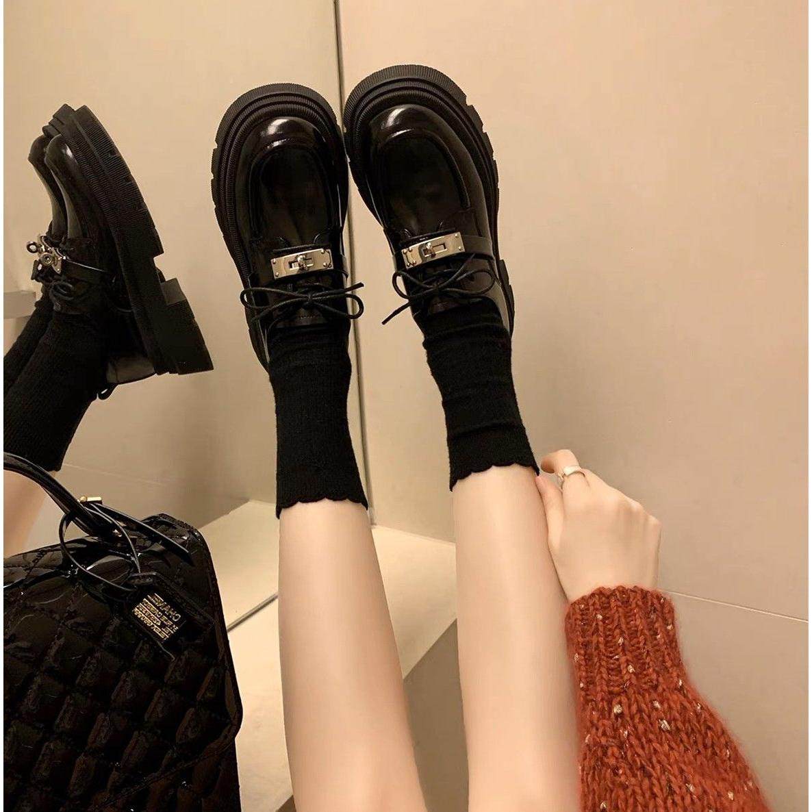 厚底鞋女2026春秋新款英伦风小皮鞋女松糕黑色jk单鞋,淘宝优惠券,粉丝福利购,淘宝优惠卷