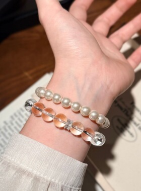 2026新款天然白水晶紫水晶皇冠手链女戒指百搭简约轻奢风高级手串