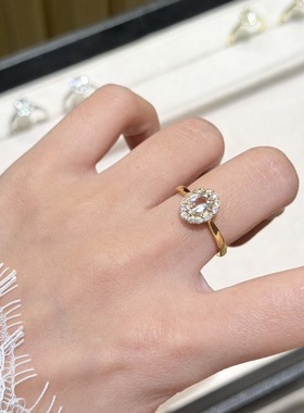 25新款925纯银满白水晶鸽子蛋戒指女优雅个性精致轻奢高级指环