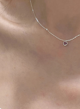 原石极细迷你吊坠925银短款项链