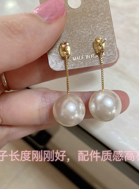 韩国东大门耳堵纯银针珍珠进口