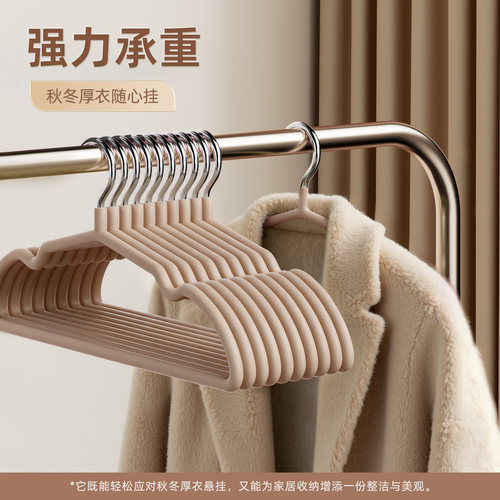 加粗加厚2025新款衣架家用挂衣无痕防肩角滑宿舍用学生晾衣服撑子 - 图1