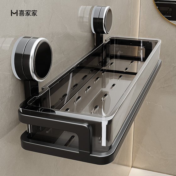 Suction cup bathroom toilet storage rack electroplated rust-proof