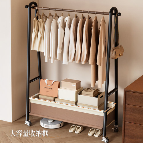 卧室落地衣架室内房间挂衣架家用衣服收纳架客厅铁艺可移动衣帽架 - 图2
