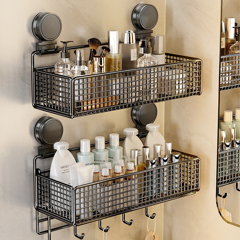 吸盘置物架浴室卫生间墙上收纳免打孔壁挂卫浴架子厕所洗漱台专用