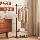 Solid wood clothes hanger at the end of the bed for storing clothes at night