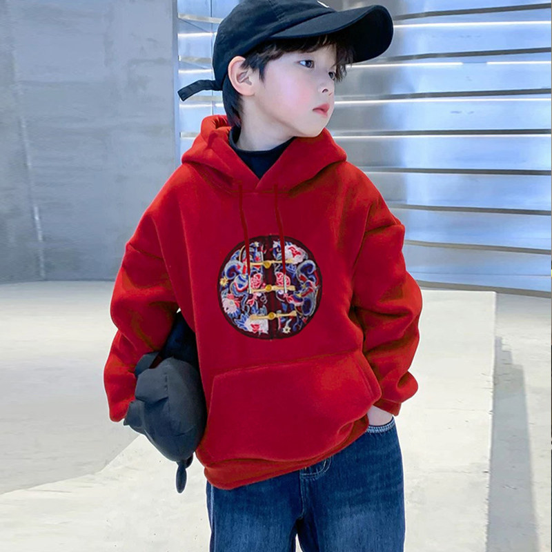 高级感亲子装2025新款秋装中国风红色连帽卫衣一家三四口全家福秋,淘宝优惠券,粉丝福利购,淘宝优惠卷