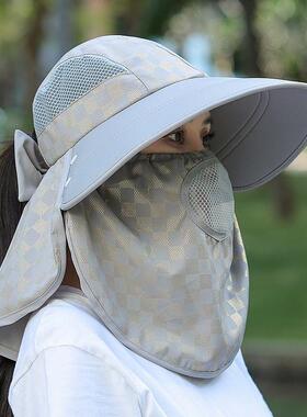 帽子女士夏季户外防晒遮脸遮阳帽
