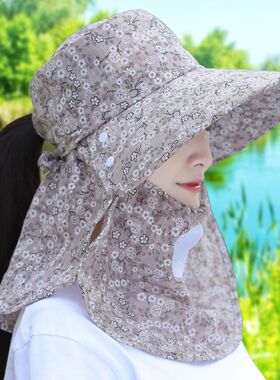 防紫外线防晒帽子工地女士夏天帽子洋气遮阳新款骑车太阳帽百搭