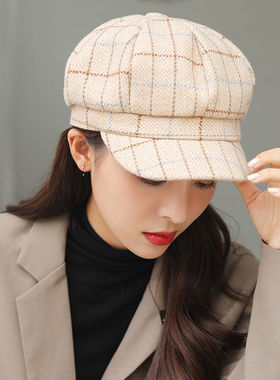 八角鸭舌帽户外街头女秋冬季百搭