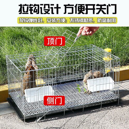 不锈钢兔笼门挂钩养殖兔鹌鹑鸟笼门弹簧挂钩不生锈配件 - 图0