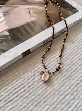 【熹知·拾萃】捷克珠玛瑙项链轻奢小众高级感编绳锁骨链