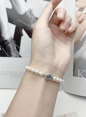 天然海蓝宝925纯银手链女生轻奢小众精致法式礼物