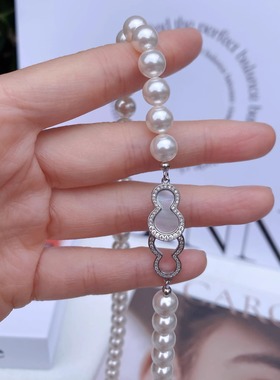 施家珍珠项链女款2025新款爆款轻奢小众高级感葫芦扣