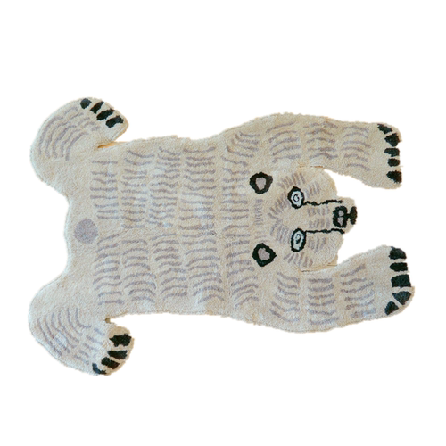 日式可爱高级灰灰熊异形毯 动物造型客厅卧室沙发地毯儿童房地垫 - 图3