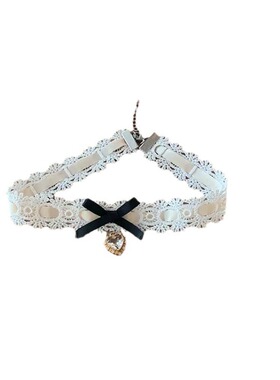 Lace Heart Bow Choker Necklace Women Cute Neck Jewelry