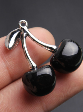 黑色樱桃项链女潮网红锁骨链ins冷淡风颈链嘻哈装饰配饰钛钢链子