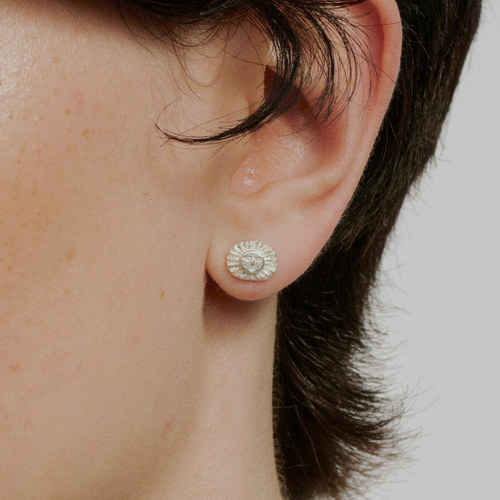 SALE E PEPE 胡椒盐 纯银小海神耳钉 镀金 - 图2