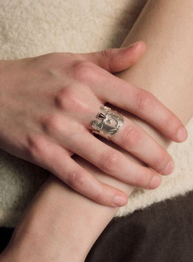 SALE E PEPE胡椒盐·纯银卵石干杯戒指