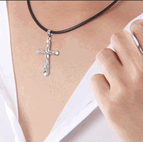纯正s925纯银项链男女十字架吊坠