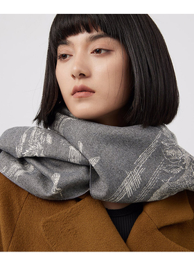 山水画复古大披肩围巾女