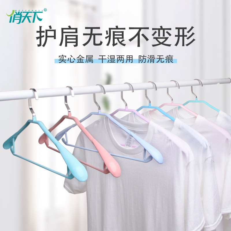 俏天下衣架宽肩无痕家用防滑衣挂西服外套不起包晾大衣服架子加粗 - 图1