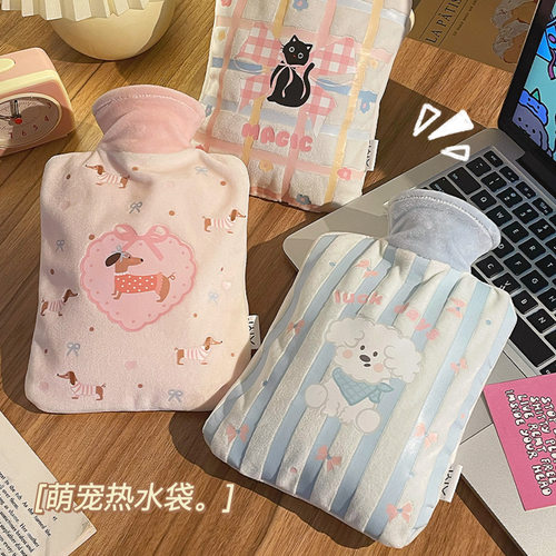 可爱热水袋暖水袋注水暖手袋小型灌水儿童被窝专用暖手宝加厚防爆 - 图3