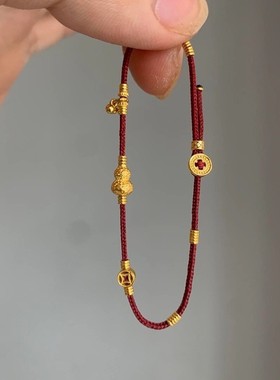 2025蛇年本命年红绳手链轻奢高级感女款新年属蛇红色极细手绳女生