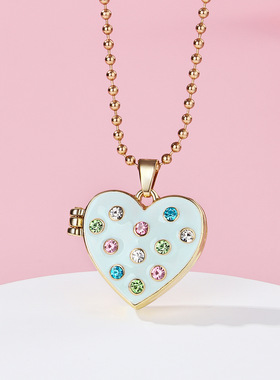 爱心相盒可装照片儿童项链女童闺蜜二人三人友谊纪念意义毕业礼物