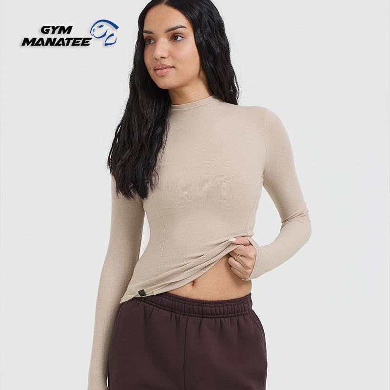 代购ONER ACTIVE女MELLOW RIB MOCK NECK LONG SLEEVE螺纹长袖-图1