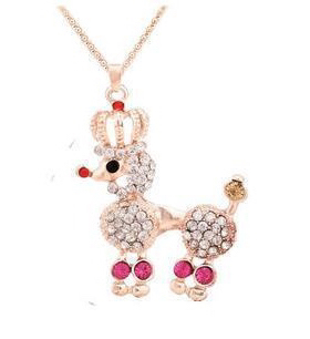 小狗皇冠项链毛衣链