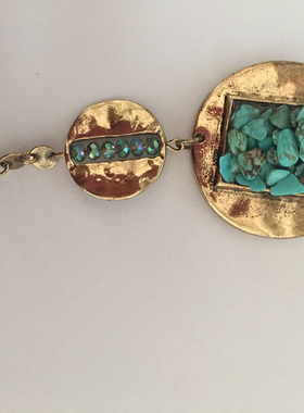 毛衣链绿松石民族风波西米亚风项链春夏小众时尚新品