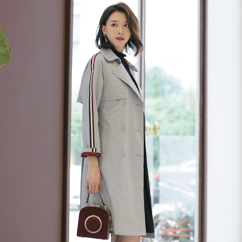 名人瑞裳中长款韩版春秋季2018风衣 名人瑞裳风衣