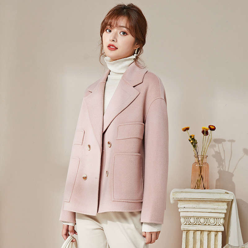 名人瑞裳2020秋冬新款双面呢大衣 名人瑞裳毛呢外套