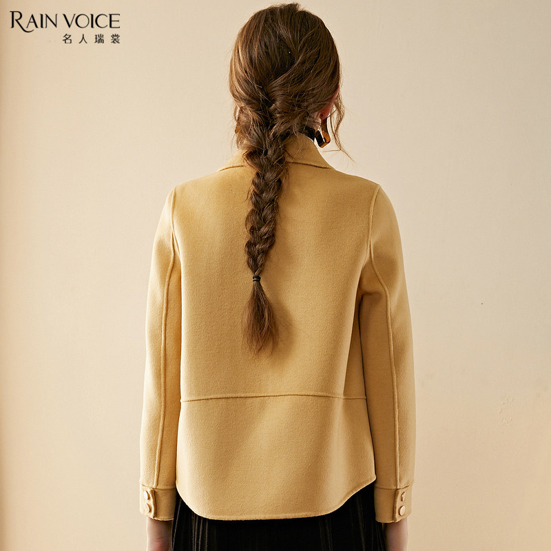 名人瑞裳2019冬季新款双面呢大衣 名人瑞裳毛呢外套