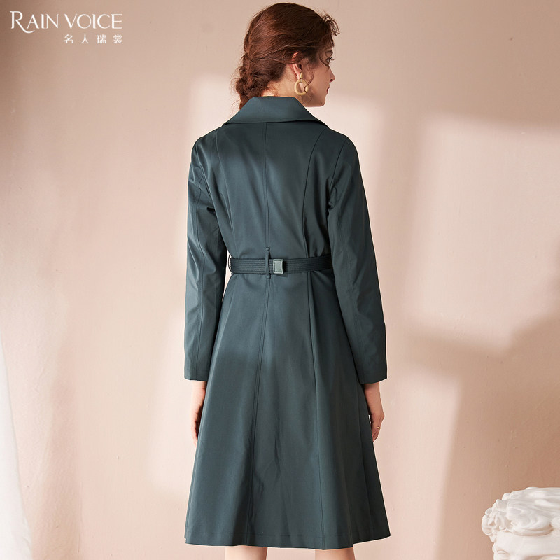 名人瑞裳女中长款气质洋气收腰风衣 名人瑞裳风衣