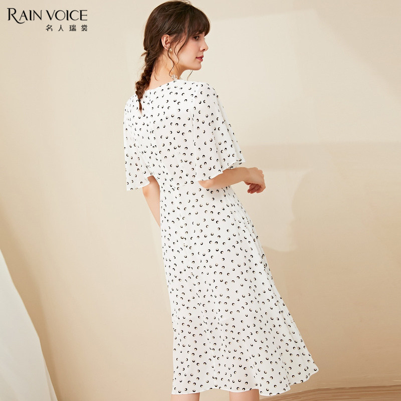 名人瑞裳连衣裙女2020新款夏天雪纺 名人瑞裳连衣裙