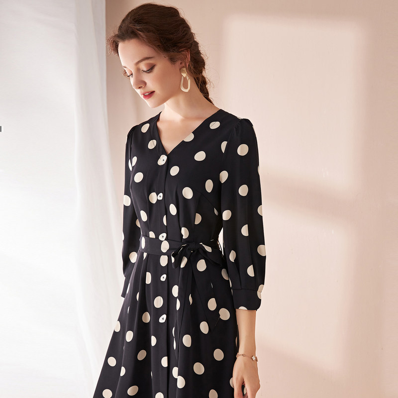名人瑞裳2020秋装新款时尚圆点裙子 名人瑞裳连衣裙