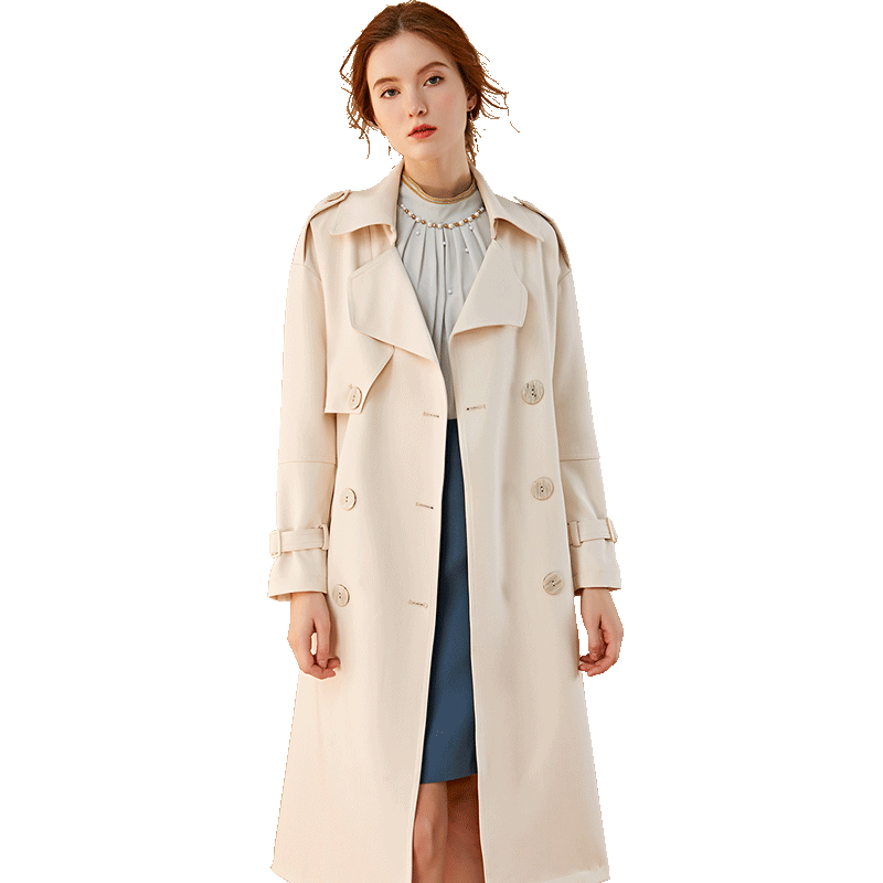 名人瑞裳2020春季新款中长款风衣 名人瑞裳风衣