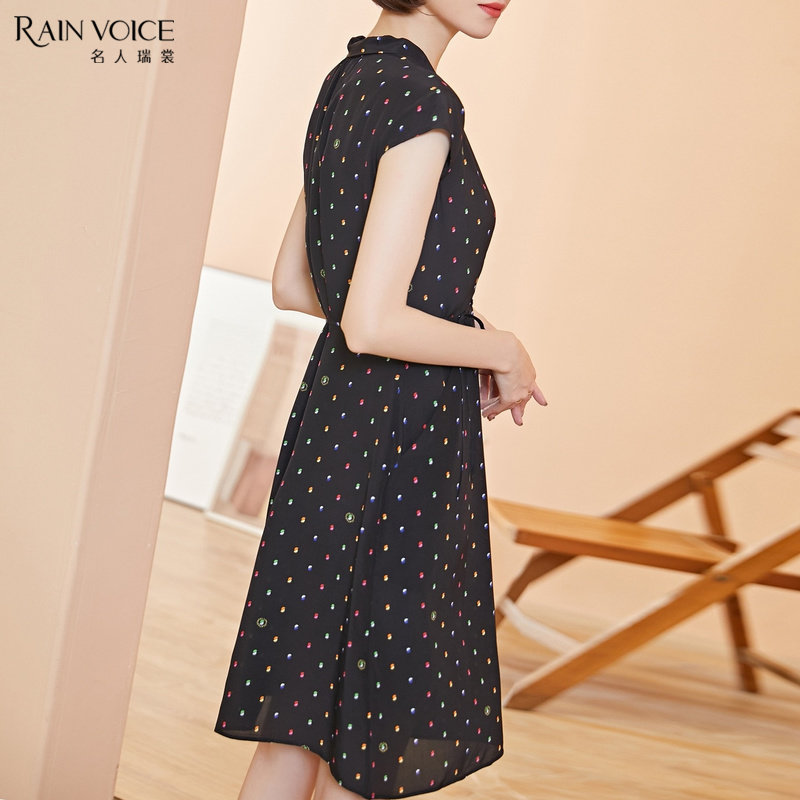 名人瑞裳2019夏新款真丝高贵连衣裙 名人瑞裳连衣裙