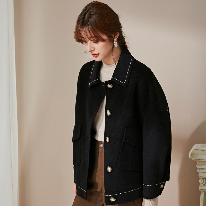 名人瑞裳2020年秋冬新款小个子短款 名人瑞裳毛呢外套