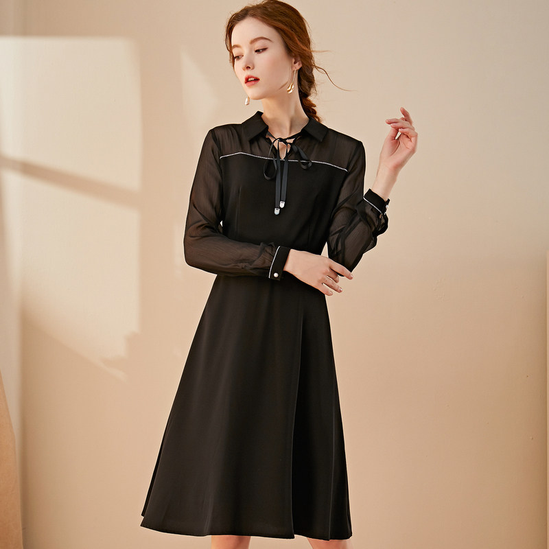 名人瑞裳2020新款早春知性小连衣裙 名人瑞裳连衣裙