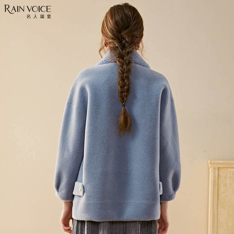 名人瑞裳2019冬季新款羊剪绒大衣 名人瑞裳皮草