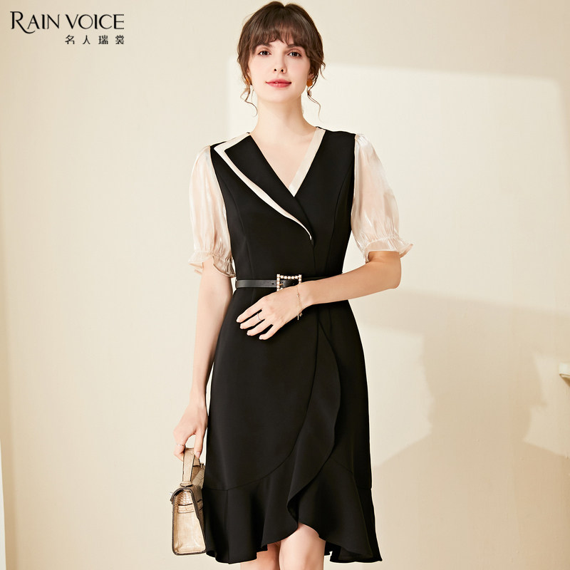 名人瑞裳2020新款夏天泡泡袖连衣裙 名人瑞裳连衣裙