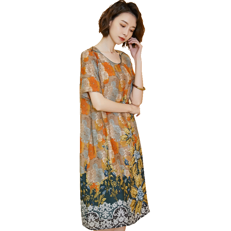 名人瑞裳2019夏季新款中老年连衣裙 名人瑞裳连衣裙