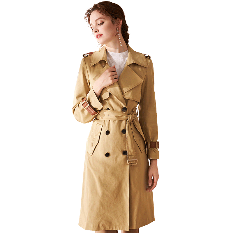 名人瑞裳秋季2020年新款收腰风衣 名人瑞裳风衣