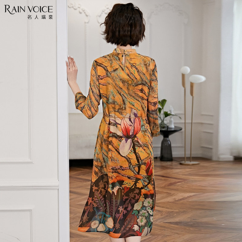 名人瑞裳2019新款春装复古连衣裙 名人瑞裳连衣裙